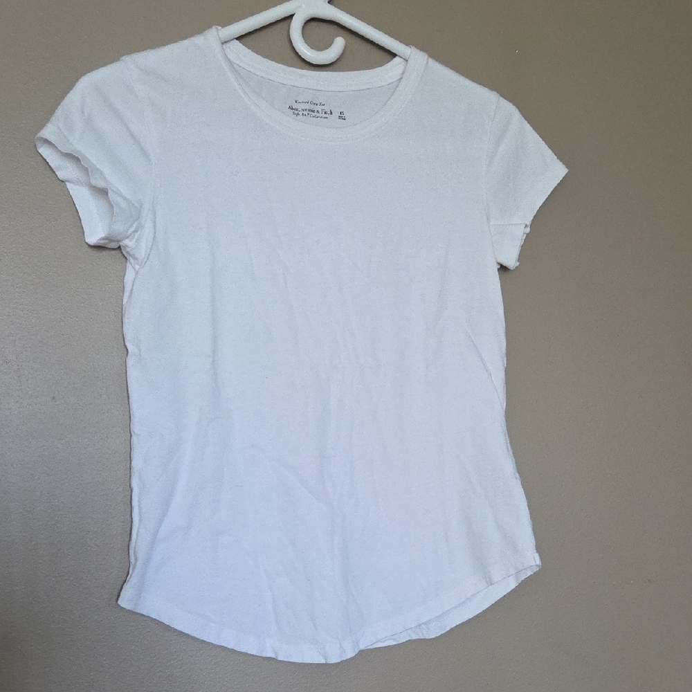 Abercrombie&Fitch White Knotted Crew T-Shirt💥Buy2Get1Free💥
